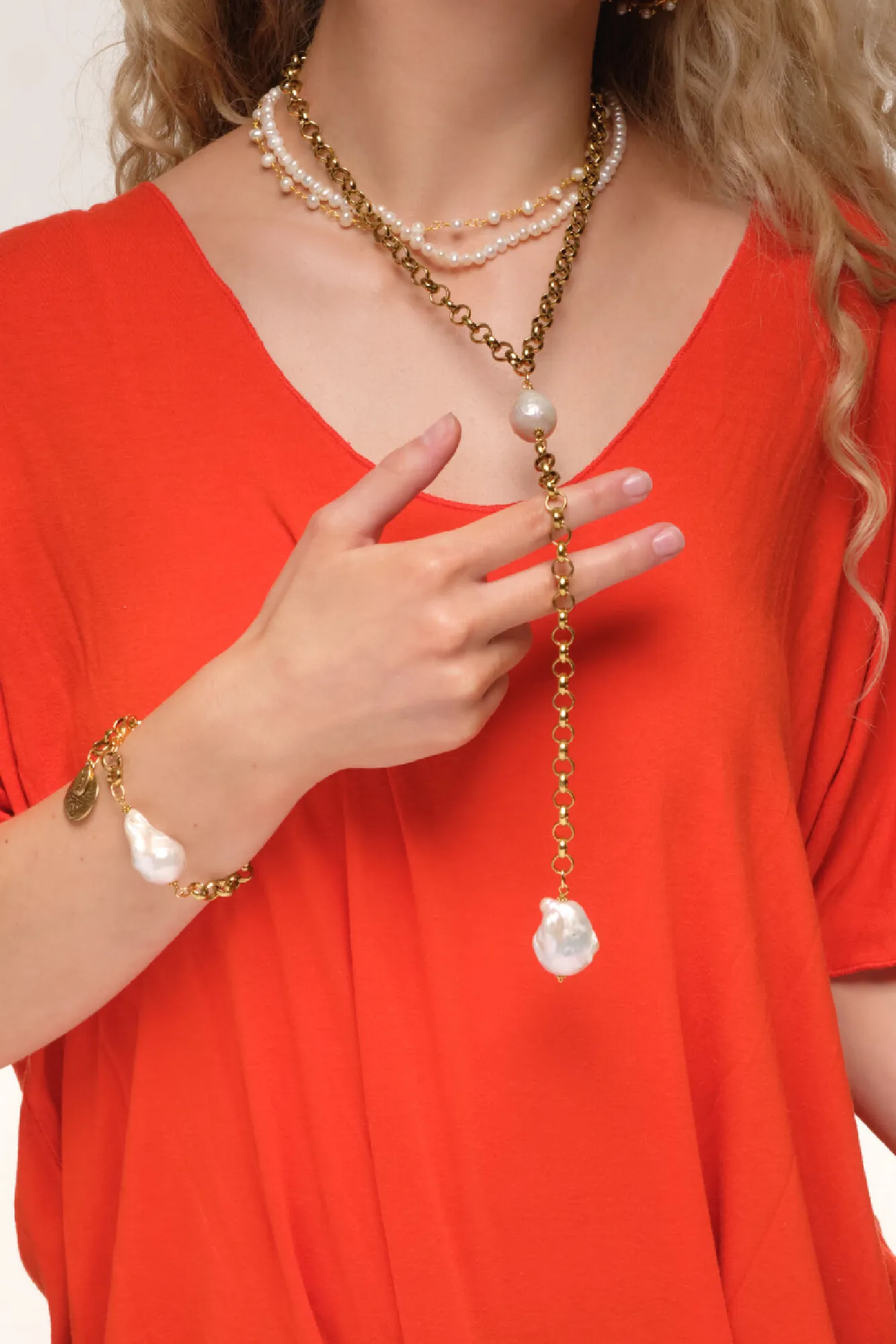 Sympathy Baroque Freshwater Pearl Y-Front Necklace
