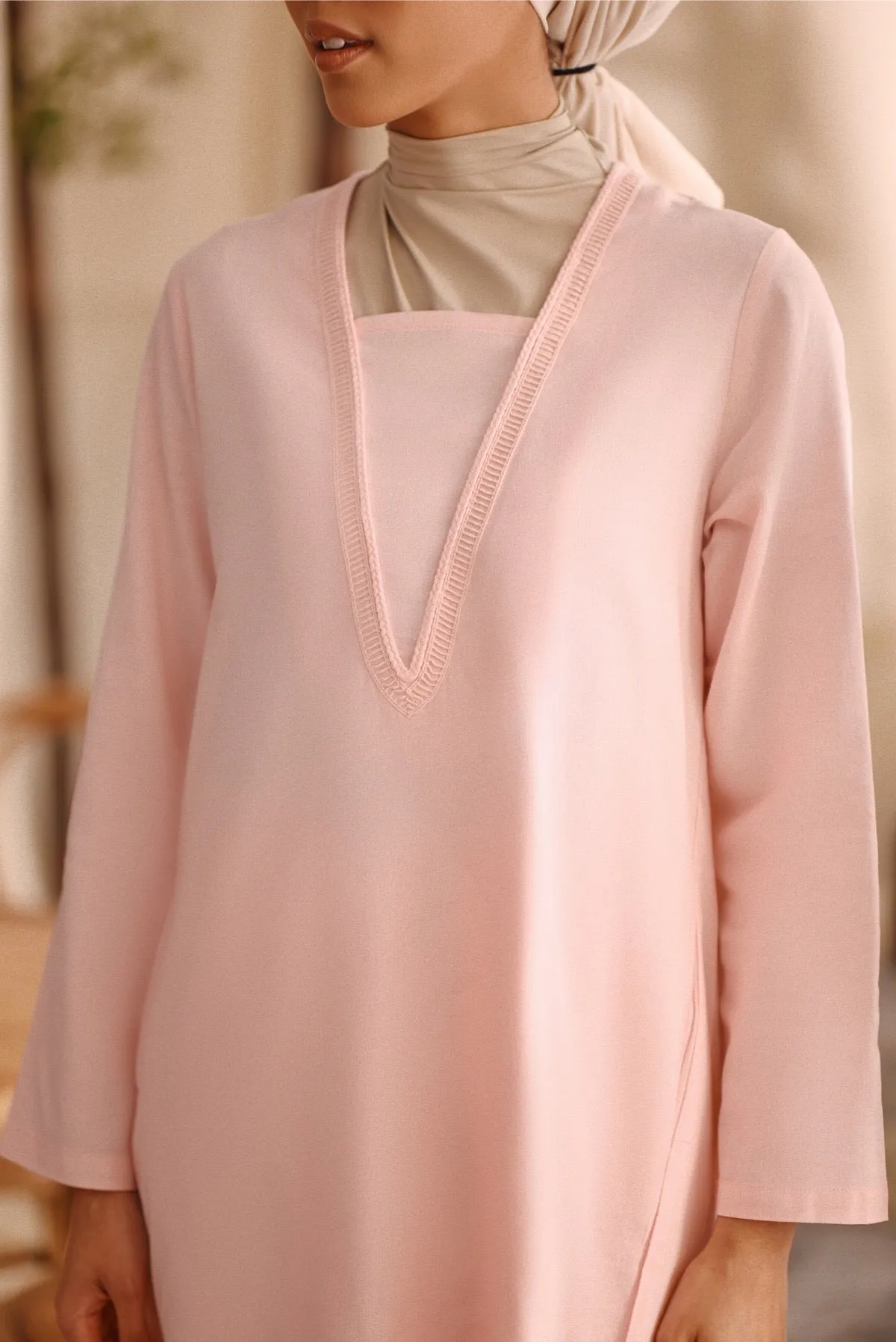 The Bayu Women Kurung Top - Pink