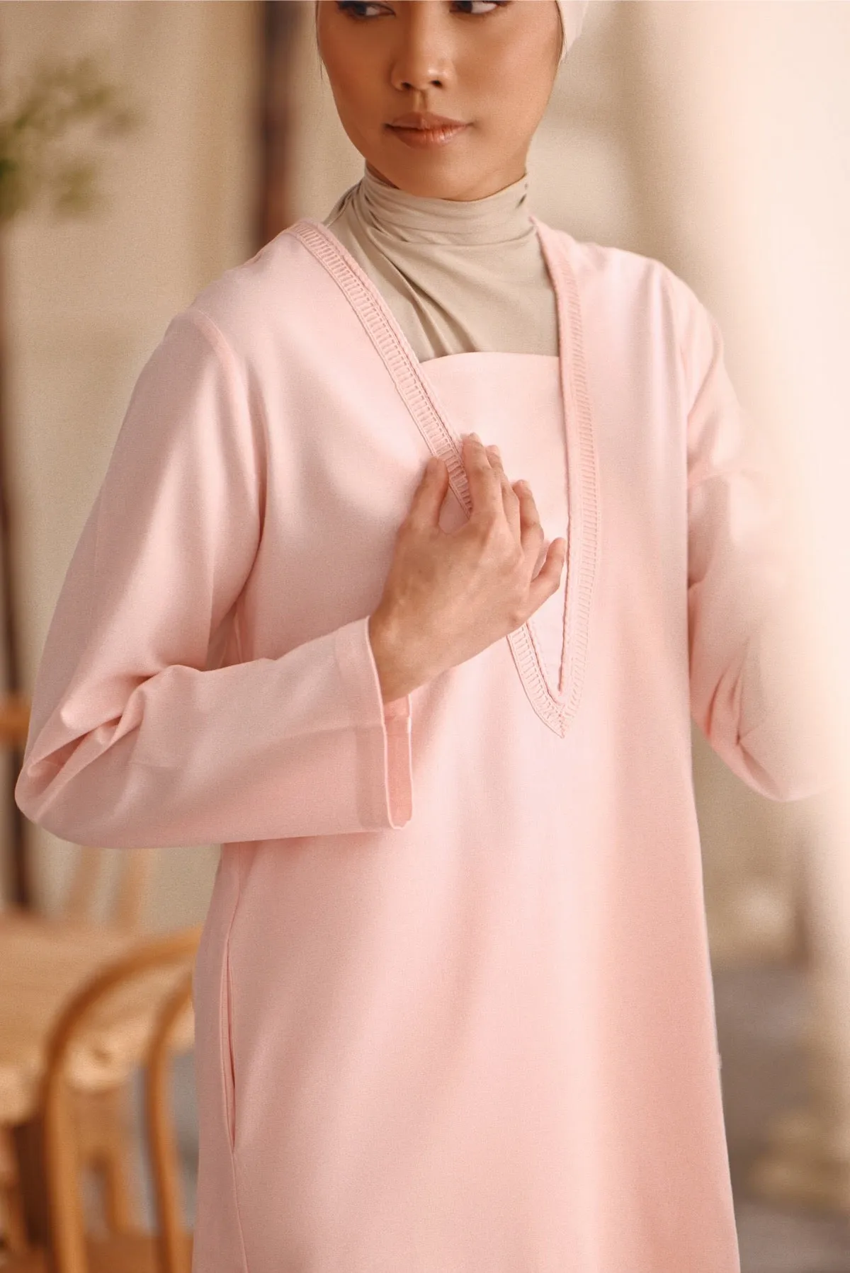 The Bayu Women Kurung Top - Pink