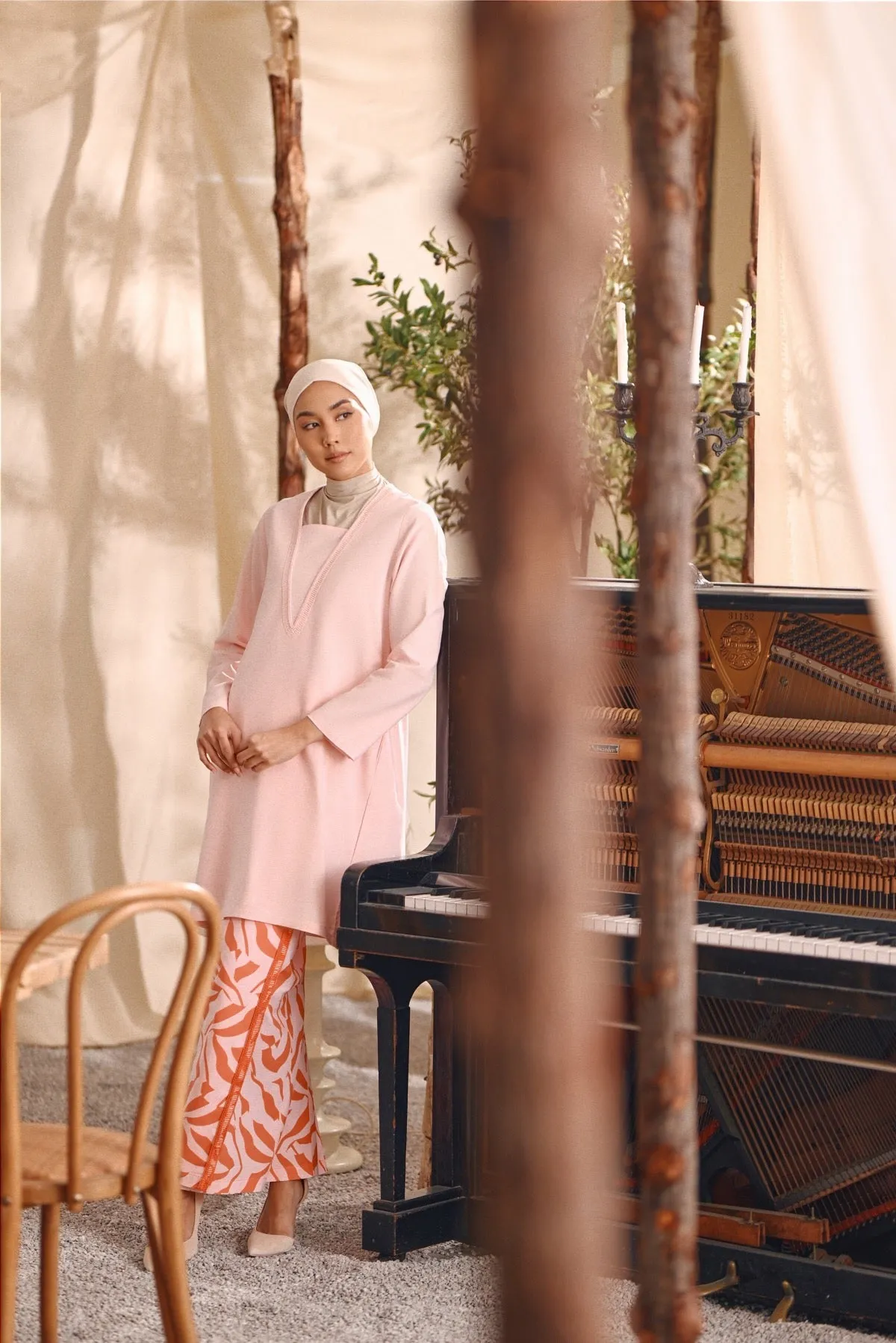 The Bayu Women Kurung Top - Pink