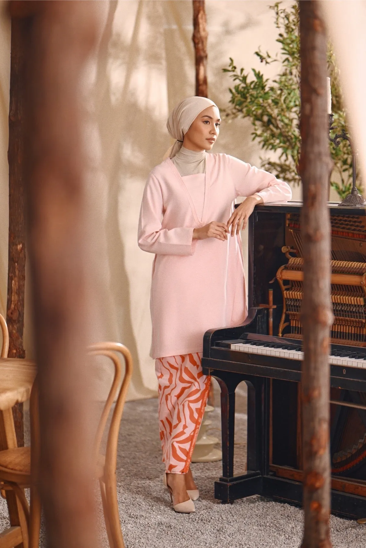 The Bayu Women Kurung Top - Pink
