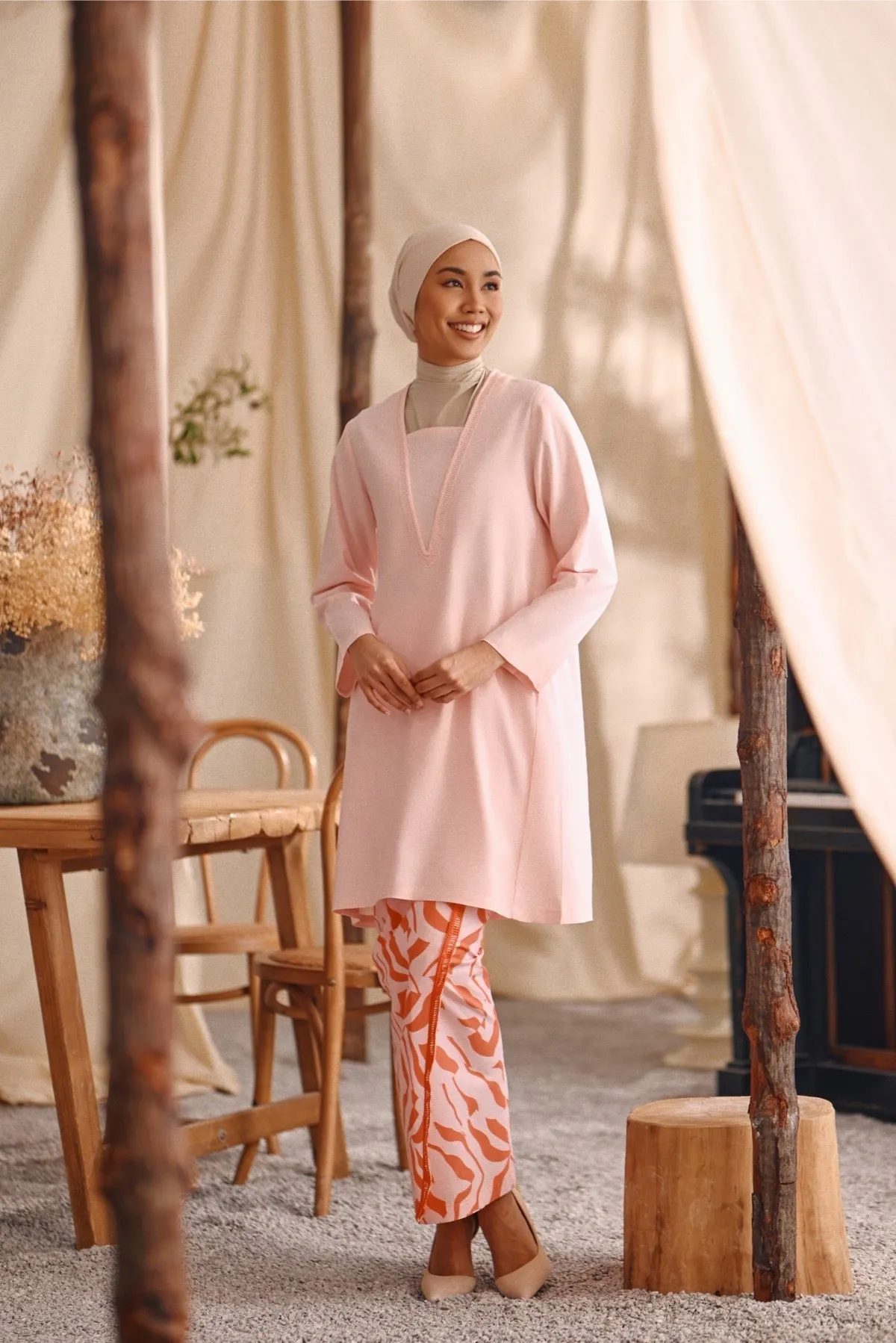 The Bayu Women Kurung Top - Pink