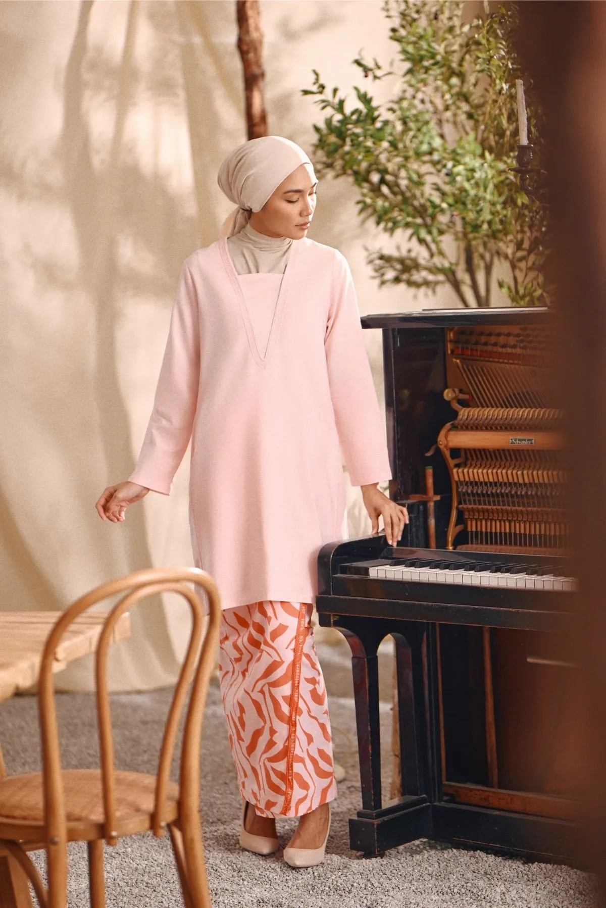 The Bayu Women Kurung Top - Pink