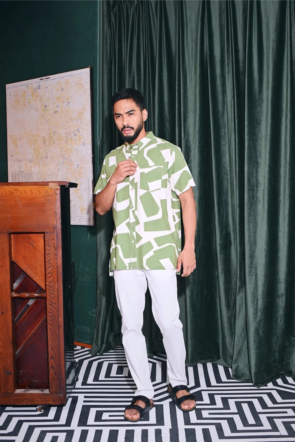 The Congkak Men Batik Shirt - Sprout