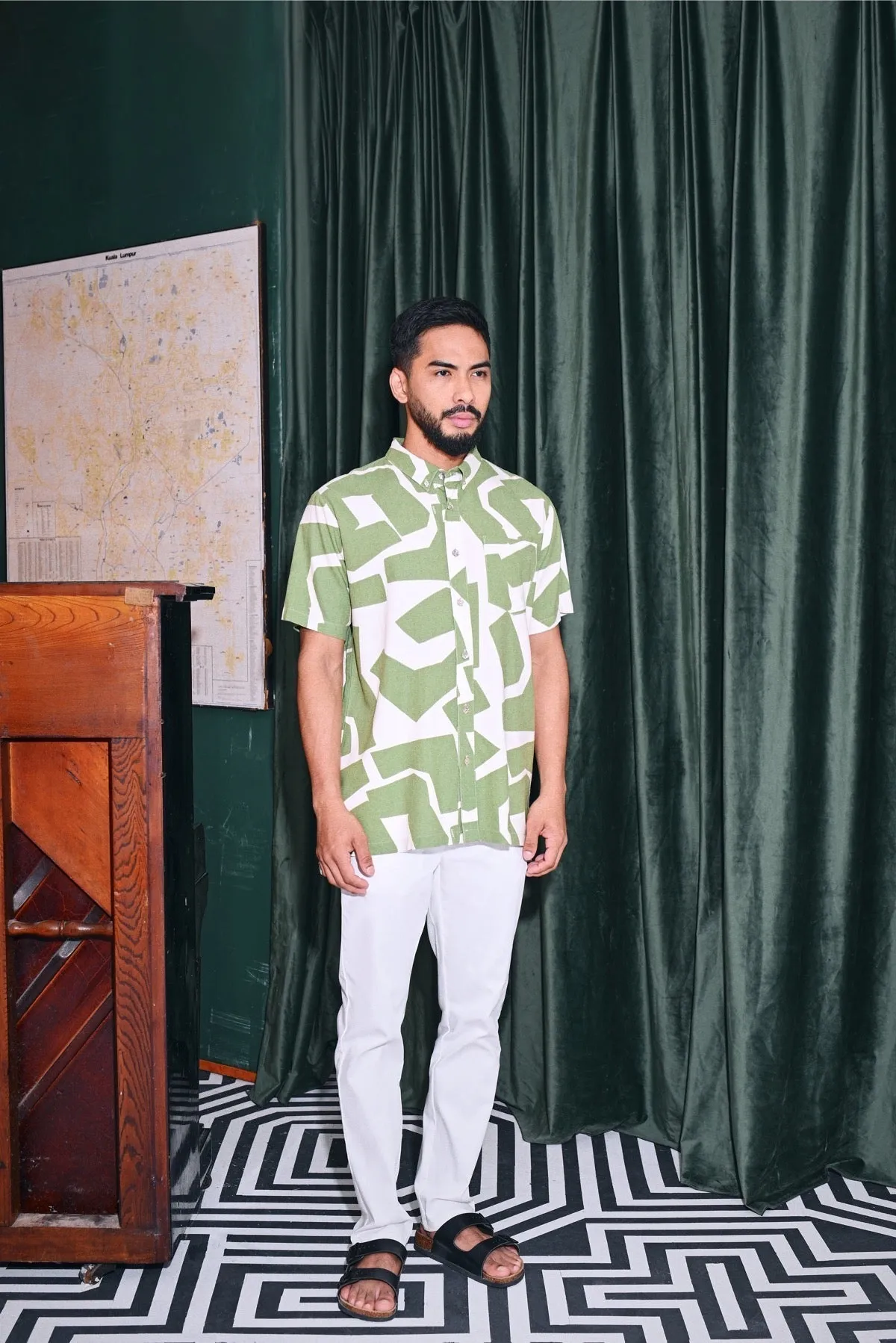 The Congkak Men Batik Shirt - Sprout