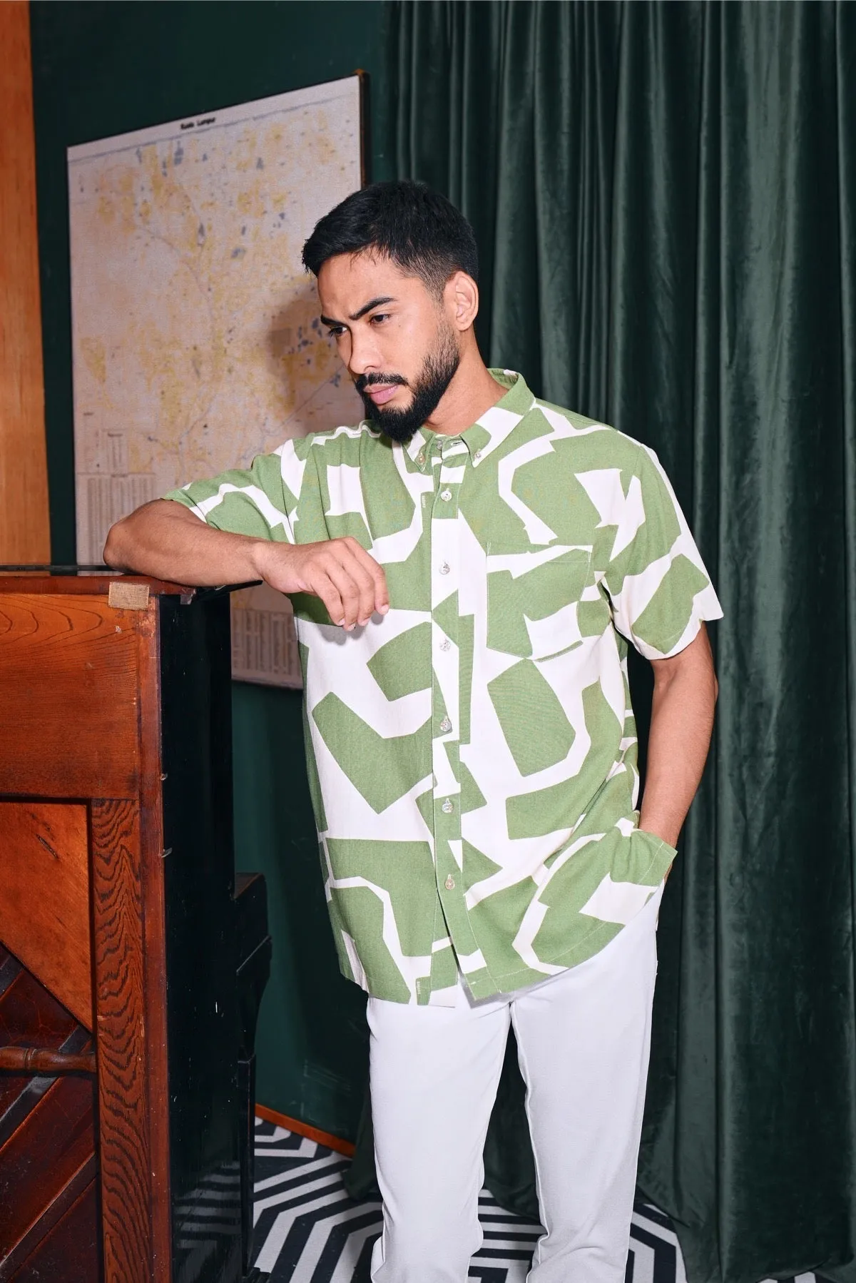 The Congkak Men Batik Shirt - Sprout