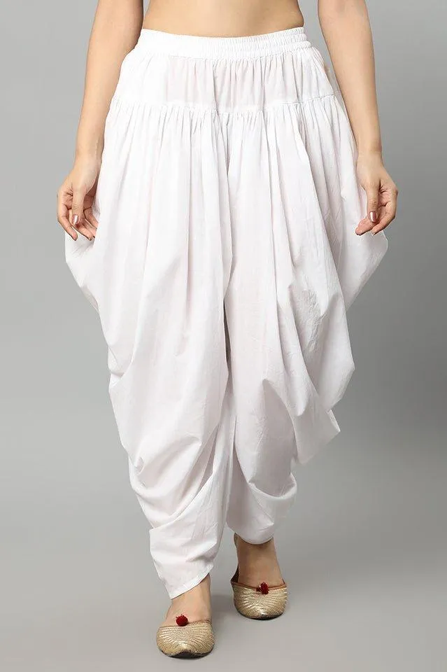 White Cotton Dhoti Pants