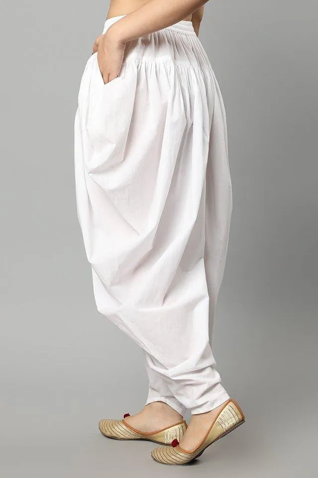 White Cotton Dhoti Pants