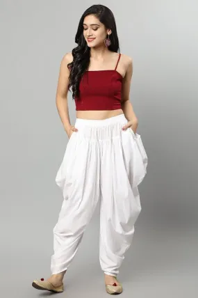 White Cotton Dhoti Pants