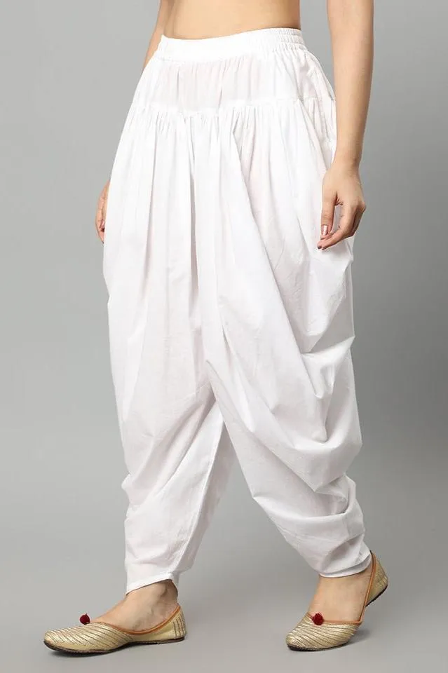 White Cotton Dhoti Pants
