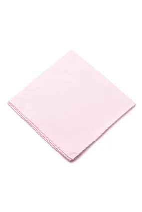 White X-Stitch Edge Pale Pink Linen Pocket Square